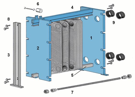 Монтажная схема теплообменника